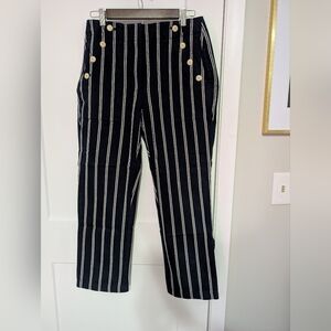 High-Waist Pinstripe Pants